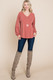 Casual V Neck Basic Long Sleeve Top      -44994