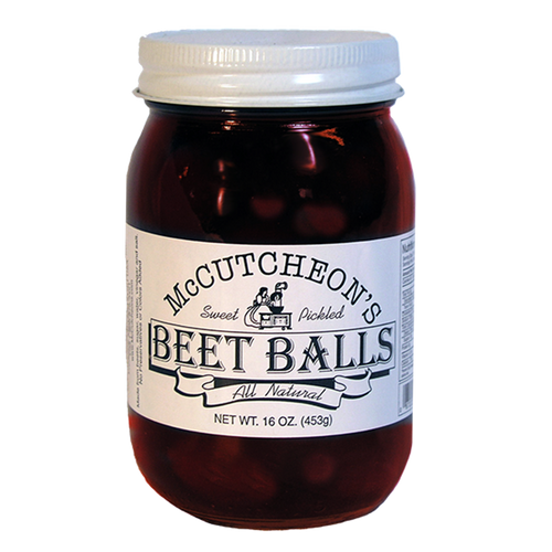 Jar of beet balls