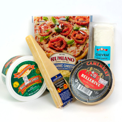 Various types of packaged cheese