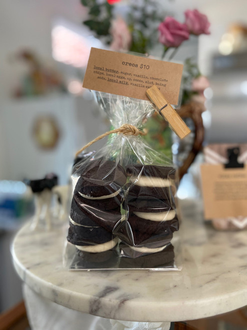 Bag of cookies on a table