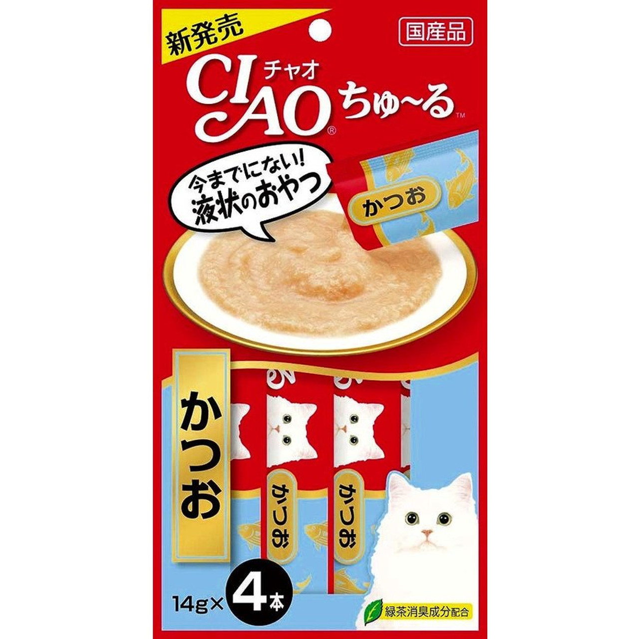 日本ciao 猫零食churu妙好啾噜营养柔软肉酱美味猫条4条装鲣鱼味 Beauty Corner 美妍角落 日本ciao 猫零食churu妙好啾噜营养柔软肉酱美味猫条4条装鲣鱼味 Beauty Corner 美妍角落
