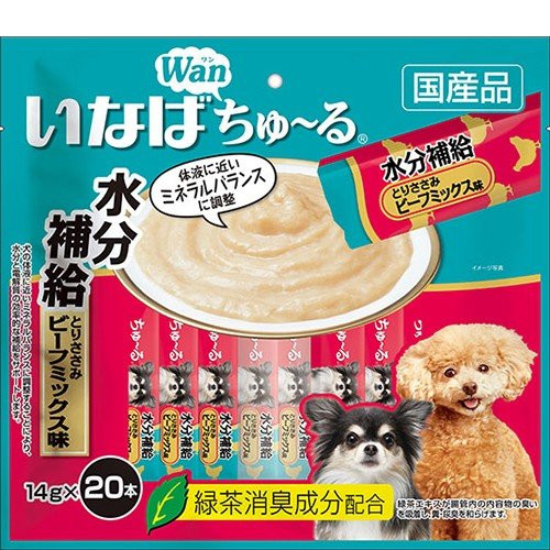 日本inaba伊纳宝犬用狗零食啾噜柔软肉酱流质美味零食条条装鸡肉牛肉混合口味水分补充适合平日饮水不多以及病后恢复的狗狗