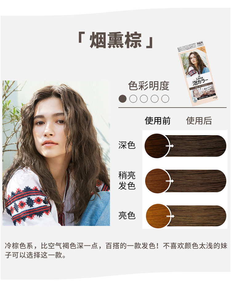 日本KAO花王LIESE PRETTIA 19年新色泡沫染发剂#烟熏棕色1組入COSME大赏第一位- Beauty Corner 美妍角落