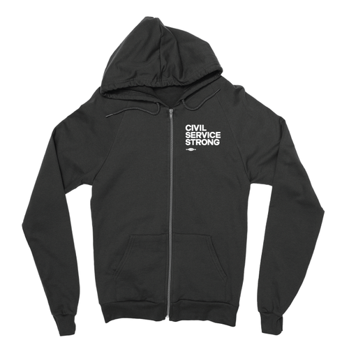 Civil Service Strong - Text (Black Zipper Hoodie)