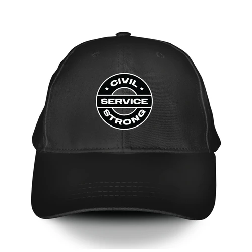 Civil Service Strong - Black (Black Baseball Cap)