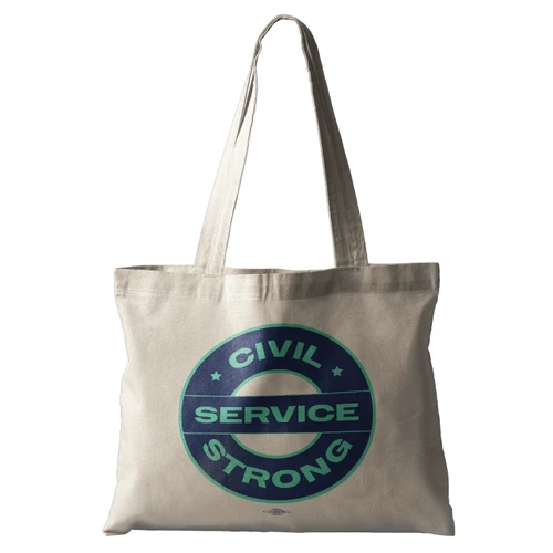 Civil Service Strong - Color (Natural Canvas Tote)