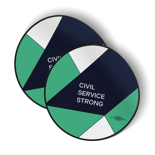Civil Service Strong - Shapes (4" x 4" Vinyl Sticker -- Pack of Two!)