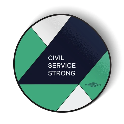 Civil Service Strong - Shapes (4" x 4" Vinyl Sticker -- Pack of Two!)