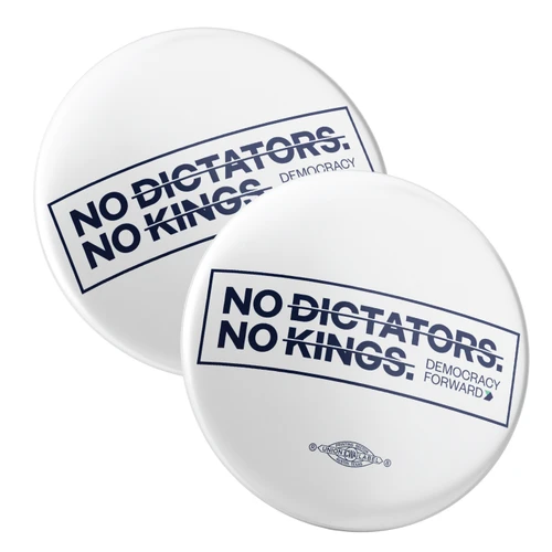 No Dictators - Rectangle (2.25" Pin-Back Button -- Pack Of Two!)