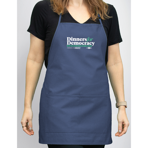 Dinners For Democracy Blue Twill Apron