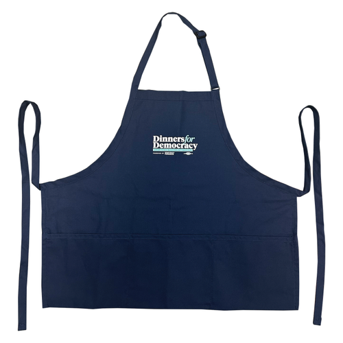 Dinners For Democracy Blue Twill Apron