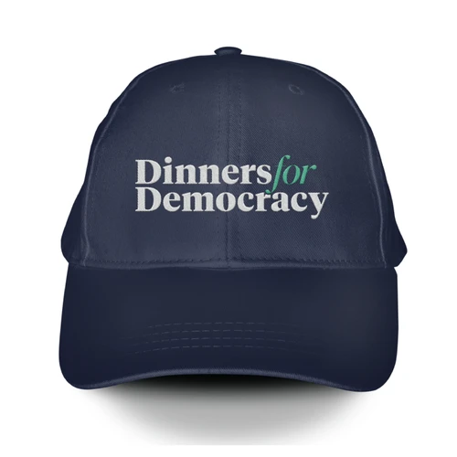 Dinners For Democracy (Embroidered Navy Baseball Cap)