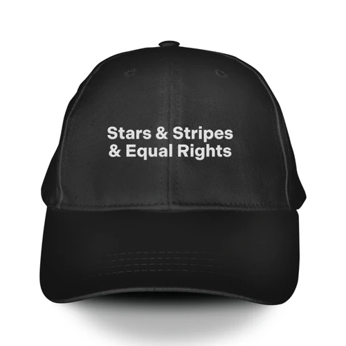 Equal Rights - Ampersand (Black Embroidered Baseball Cap)