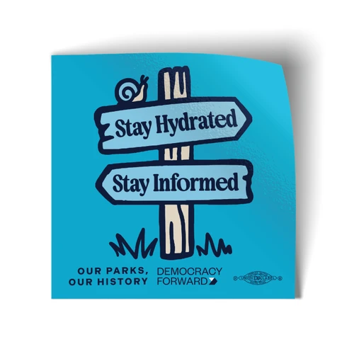 Stay Hydrated, Stay Informed (3" x 3" Vinyl Sticker -- Pack of Two!)