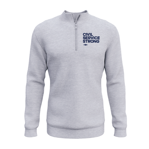 Civil Service Strong - Text (Dark Ash Quarter-Zip Sweater) Civil Service Strong - Text (Dark Ash Quarter-Zip Sweater)