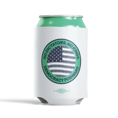 No Dictators - Circle (White Can Cooler)