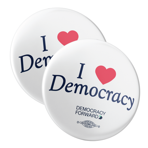 I Heart Democracy (2.25" Pin-Back Button -- Pack Of Two!)