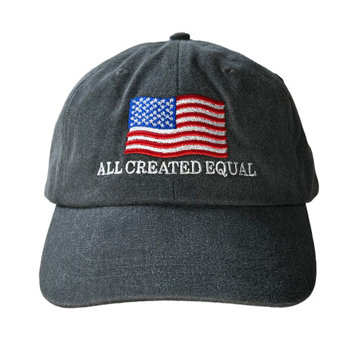 All Created Equal (Black Embroidered Baseball Cap)