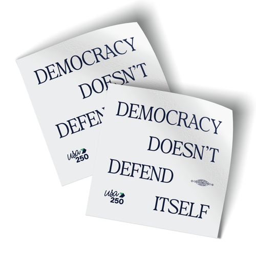Democracy Doesn't (4" x 4" Vinyl Sticker -- Pack of Two!)