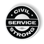 Civil Service Strong - Black (4" x 4" Vinyl Sticker -- Pack of Two!)