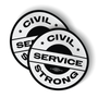 Civil Service Strong - White (4" x 4" Vinyl Sticker -- Pack of Two!)