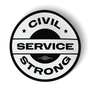 Civil Service Strong - White (4" x 4" Vinyl Sticker -- Pack of Two!)