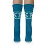 Exhausted but Not Giving Up (Blue Crew Sock)