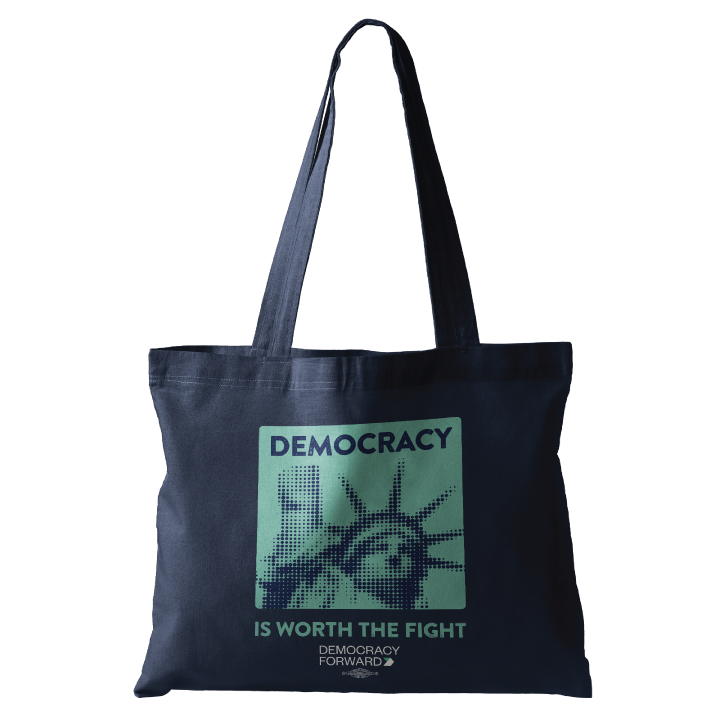 Worth The Fight - Mint (Navy Canvas Tote)