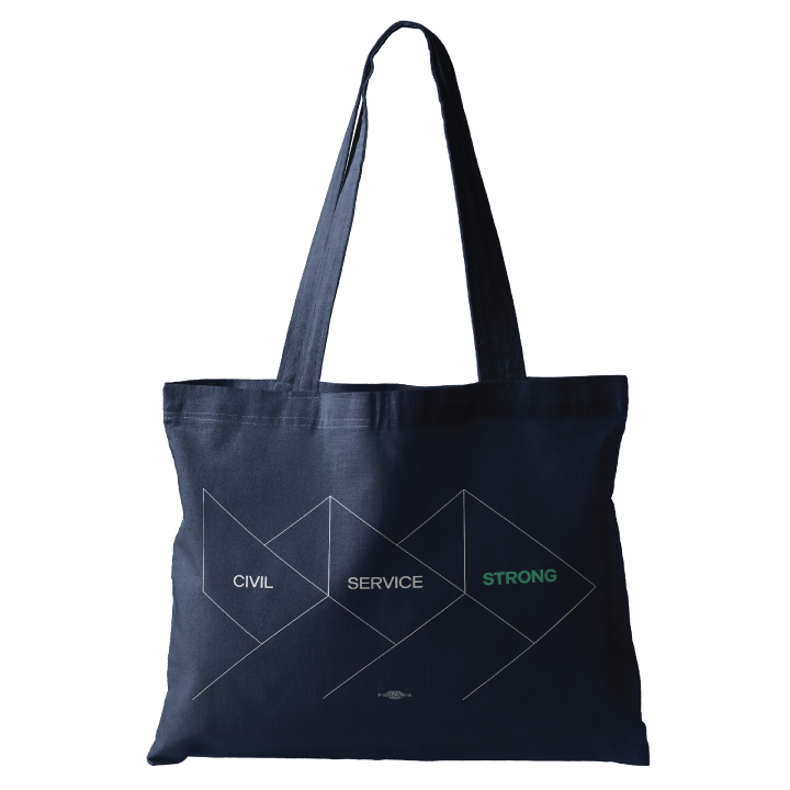 Civil Service Strong - Shapes (Navy Canvas Tote)