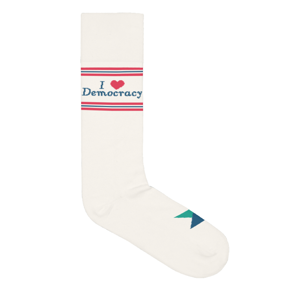 I Heart Democracy (White Crew Sock)