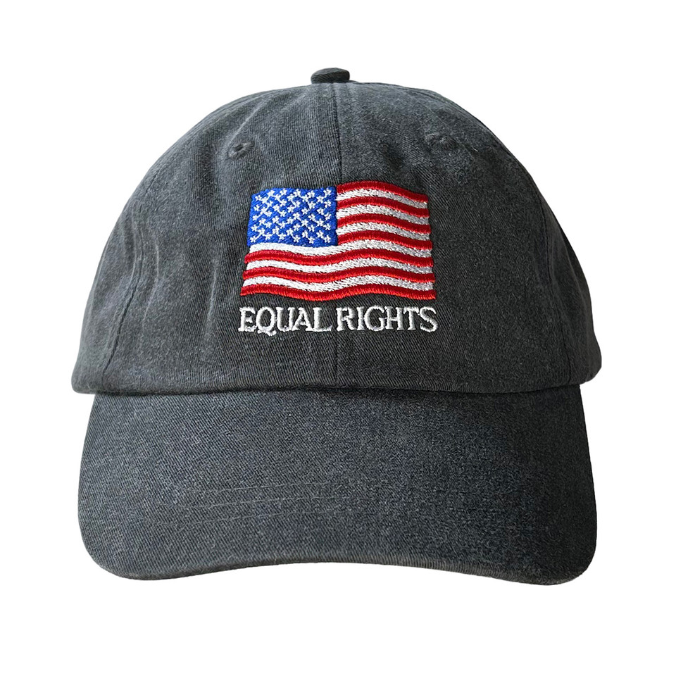 Equal Rights - Flag (Black Embroidered Baseball Cap)