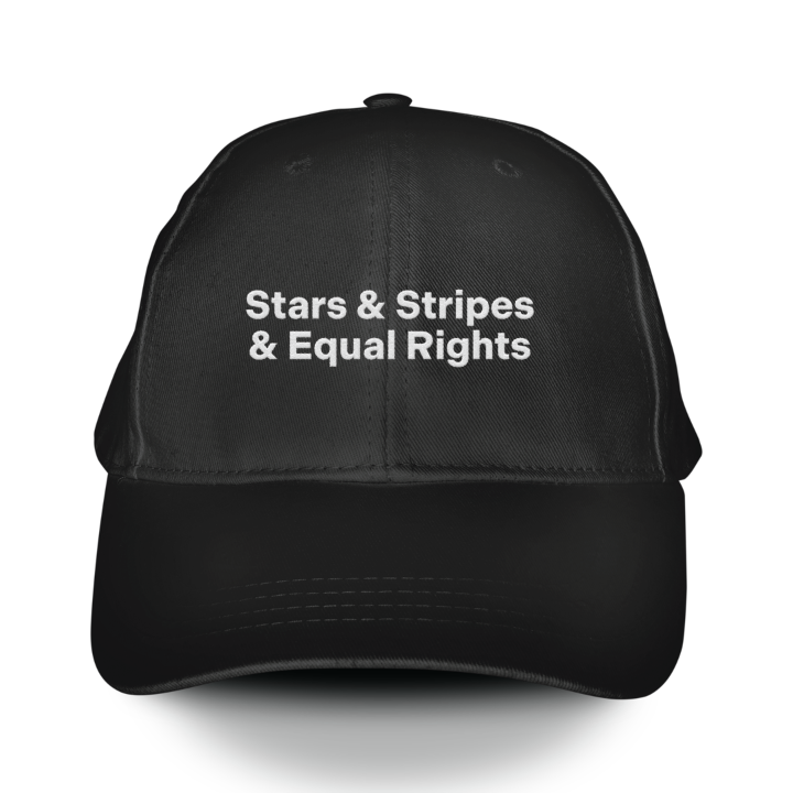Equal Rights - Ampersand (Black Embroidered Baseball Cap)