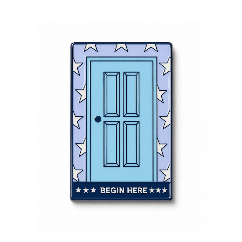 Begin Here (Enamel Lapel Pin)