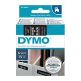 Dymo D1 White on Black 12mmx7m Tape