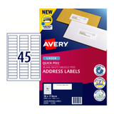 Avery Laser Labels QP L7156 45Up Packet of 100