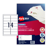 Avery Laser Labels L7163 14Up Packet of 250
