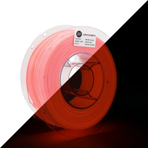 3D Meta Glow in the Dark PLA Pink - Colour in Light 1KG Spool M-PLA-GDPINK-1KGX1.75MM