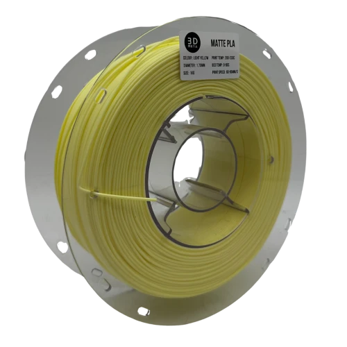3D Meta Matte PLA Light Yellow 1KG Spool M-PLA-MALYELL-1KGX1.75MM