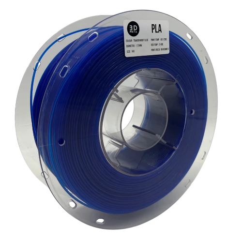 3D Meta Transparent PLA Transparent Blue 1KG Spool M-PLA-TBLUE-1KGX1.75MM
