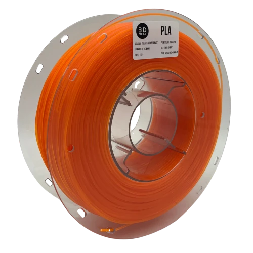 3D Meta Transparent PLA Transparent Orange 1KG Spool M-PLA-TORA-1KGX1.75MM