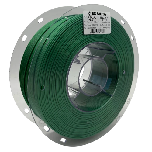 3D Meta Silk Dual PLA Black / Green 1KG Spool M-SILKD-BLA/GRE-1KGX1.75MM
