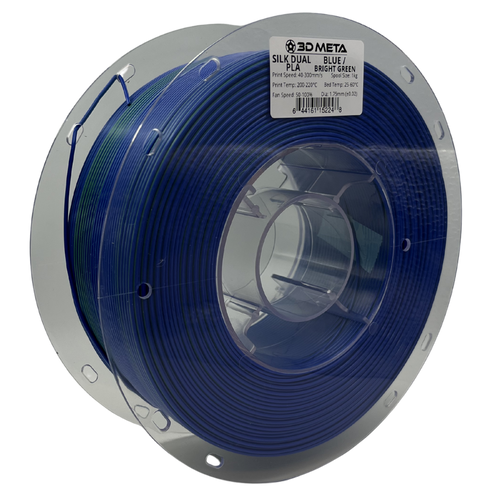 3D Meta Silk Dual PLA Blue/Bright Green 1KG Spool M-SILKD-BLUE/BGRE-1KGX1.75MM