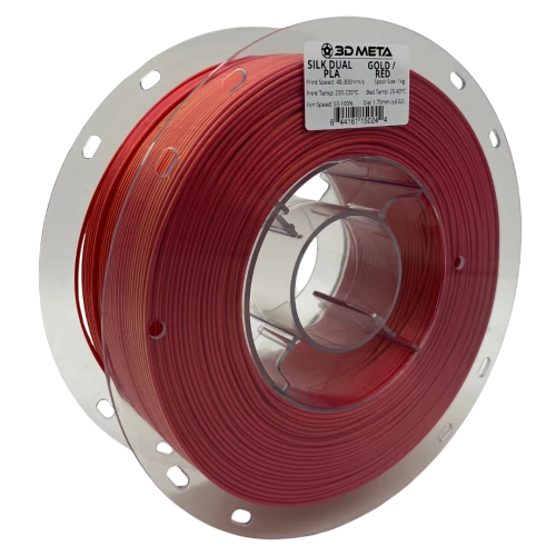 3D Meta Silk Dual PLA Gold - Red 1KG Spool M-SILKD-GOLD/RED-1KGX1.75MM