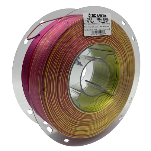 3D Meta Silk Tri PLA Red - Blue - Yellow 1KG Spool M-SILKT-RED/BLU/YELL-1KGX1.75MM