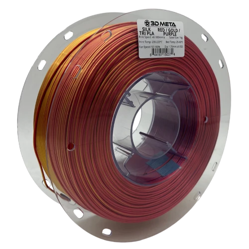 3D Meta Silk Tri PLA Red - Gold - Purple 1KG Spool M-SILKT-RED/GOLD/PURP-1KGX1.75MM