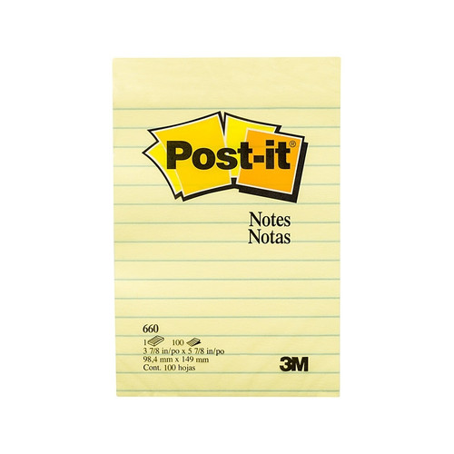 Post-It 660 Yellow 98X149 Packet of 12