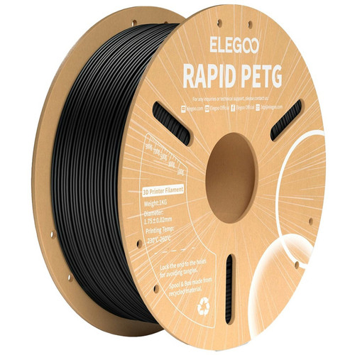 Elegoo Rapid PETG Filament Black 1.75mm 1kg TL6509 Elegoo Rapid PETG Filament Black 1.75mm 1kg TL6509