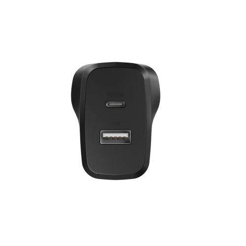 PowerPlus 32W Dual Port Wall Charger – Black