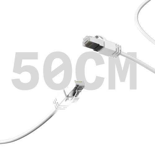 Unite CAT6 FTP RJ45 Ethernet M/M Cable – 50cm – White 
