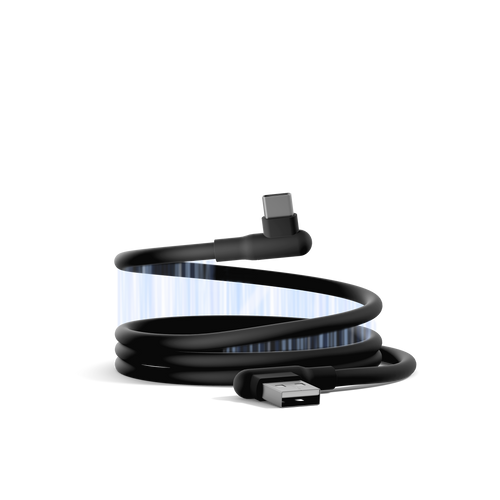 DriveSync 70cm Magnetic Silicone USB-A to USB-C Right Angled Cable